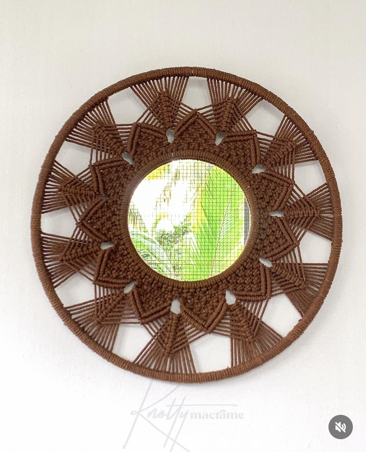 Macrame Mirror brown-knotty macrame