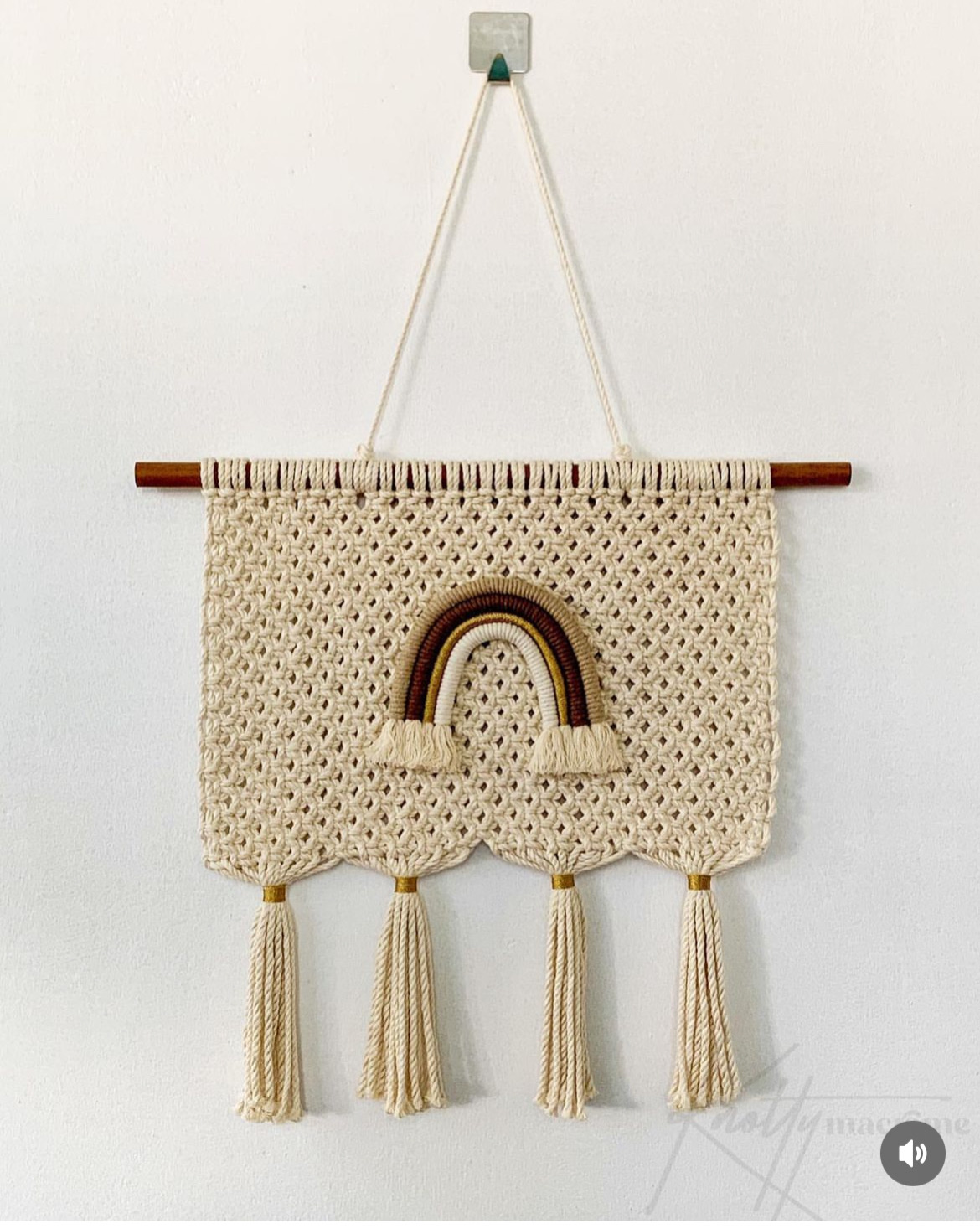Macrame Rainbow wall hanging - knotty macrame